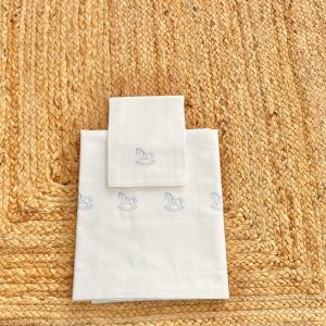 Kit lenzuola culla/carrozzina Cavalluccio a dondolo Melinù