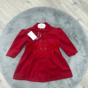 Cappotto bimba invernale rosso con fiocchi