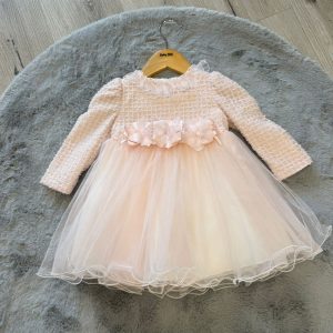 Abito cerimonia bimbalò rosa cipria