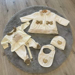 Set neonata ciniglia dorato