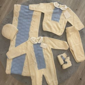 Set nascita e uscita in lana neonato 5 pz