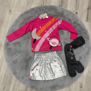 Completo bambina Tuc Tuc in gonna tema spazio