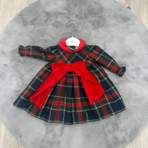 Abito neonata quadri natalizio