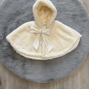 Mantellina panna in pelliccia deolinda