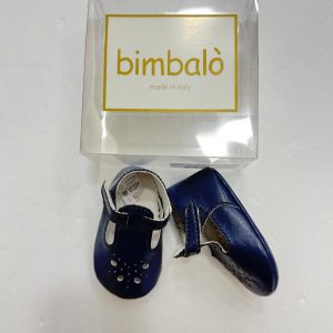 Scarpette battesimali blu neonato Bimbalò