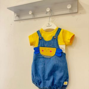 Pagliaccetto in denim e cotone neonato TucTuc