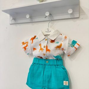 Coordinato in lino neonato TucTuc