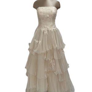 abito da sposa plissettato