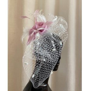 Cerchietto bianco con veletta