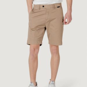 Bermuda Antony Morato mark slim fit with logoed rubber flag Beige