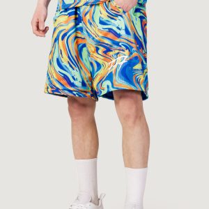 Bermuda Triplosette 777 stampa in rete Azzurro