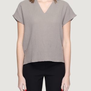 Blusa manica corta Jacqueline de Yong dytheis life s/s top wvn dia Taupe