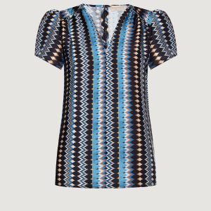 Blusa manica corta Rinascimento baci selfie-w Turchese