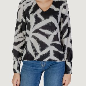 Bluse manica lunga Jacqueline de Yong jdybase l/s v-neck wvn Nero