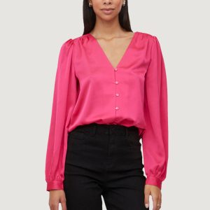 Bluse manica lunga Vila Clothes viellette v-neck – noos Fuxia