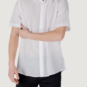 Camicia manica corta Antony Morato adalia regular fit with logoed metal badge Bianco