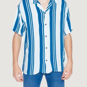 Camicia manica corta Jack Jones jcojeff aop resort ss relax ln Celeste