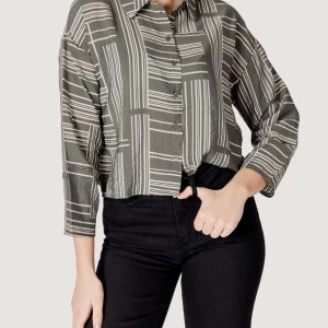 Camicia manica lunga Jacqueline de Yong jdytroya life 7/8 short shirt wvn dia Verde Oliva