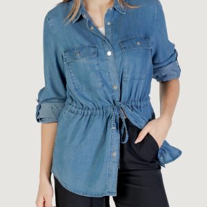 Camicia manica lunga Only onlcharis life 4/5 fem carg jacke cc wvn Denim scuro