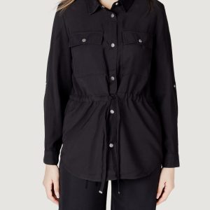 Camicia manica lunga Only onlaris life 4/5 fem cargo jacket cc wvn Nero