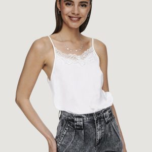 Canotta Jacqueline de Yong jdyappa new lace singlet wvn noos Bianco