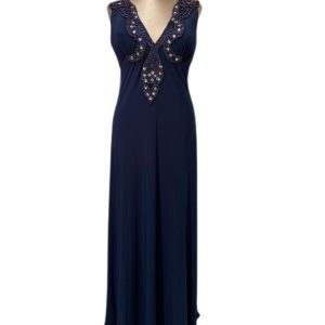 abito impero couture blu notte