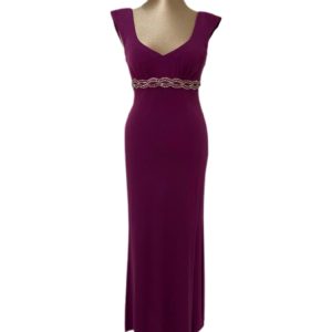 abito impero couture color melanzana