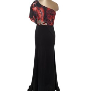 abito cerimonia impero couture lungo monospalla