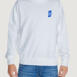 Felpa senza cappuccio Replay cotton fleece Bianco