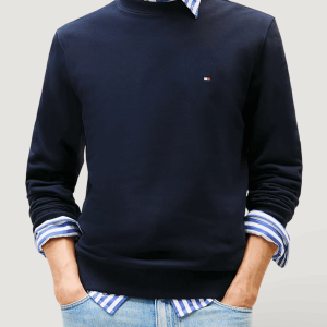 Felpa senza cappuccio Tommy Hilfiger essential terry crew Blue scuro
