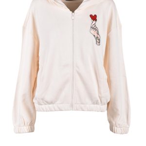 Felpa con cappuccio Love Moschino  Panna