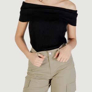 Maglia in filo manica corta Only onlelectra life ss off shoulder knt Nero