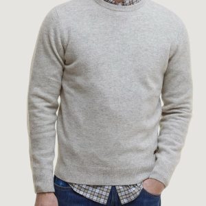 Maglia Barbour essential patch crew Grigio Chiaro