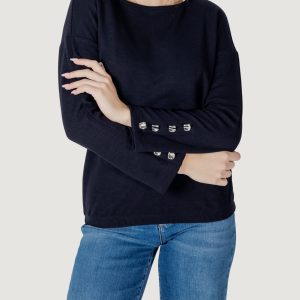 Maglia Street One shirt w.buttons at sleeves Blue scuro