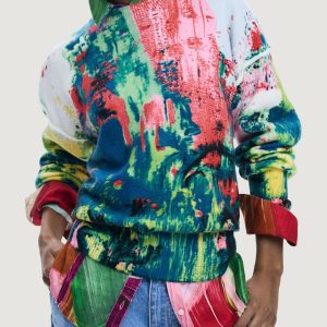 Maglione Desigual repris_jers_pintura Rosso