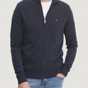 Cardigan Tommy Hilfiger essential cotton zip Blue scuro