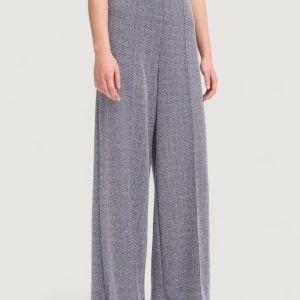 Pantaloni a palazzo ICHI ihkate jacquard Blu