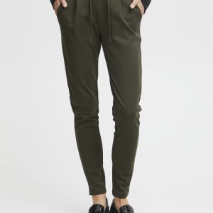Pantaloni a sigaretta ICHI ihkate pa2 long Verde Oliva
