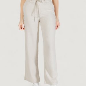 Pantaloni a sigaretta Only onlcaro mw linen bl str belt pant cc tlr Avorio