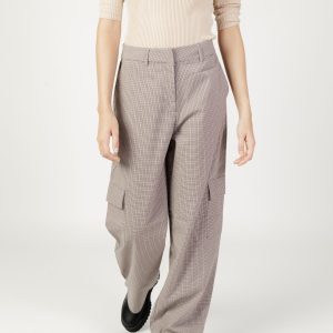 Pantaloni a sigaretta Only onljoss hw straight cargo check pant tlr Beige chiaro