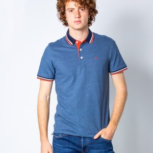 Polo manica corta Jack Jones jjepaulos ss noos Blue Denim