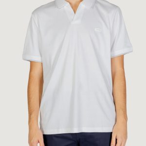 Polo manica corta Calvin Klein Jeans smooth cotton open Bianco