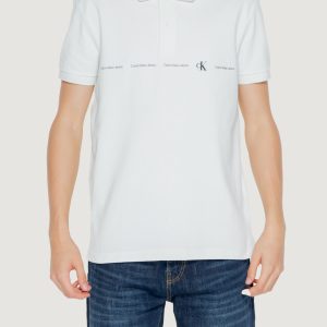 Polo manica corta Calvin Klein Jeans logo repeat Verde ice