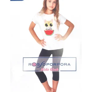 Leggings corto bambina Rosso Porpora RK156
