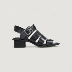 Sandali Calvin Klein Jeans heel square mg buckle Nero