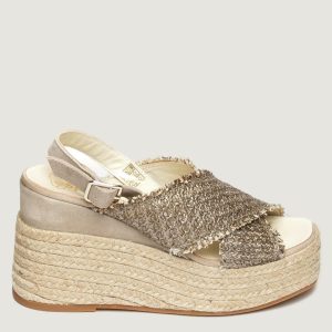 Scarpe con tacco Espadrilles ella rafia Bronzo