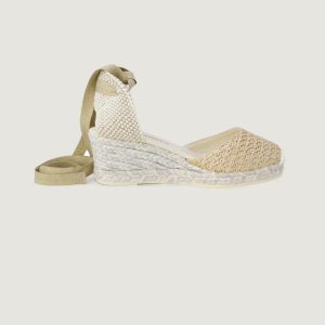 Scarpe con tacco Espadrilles roy rafia Platino