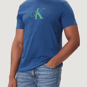 T-shirt Calvin Klein Jeans ss center monogram e Blue scuro