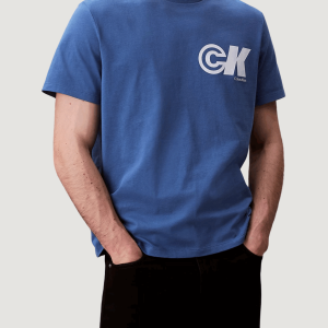 T-shirt Calvin Klein Jeans ss 20s ck sport logo Celeste