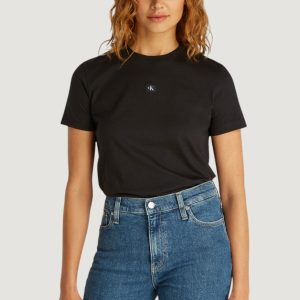 T-shirt Calvin Klein Jeans woven label regular Nero